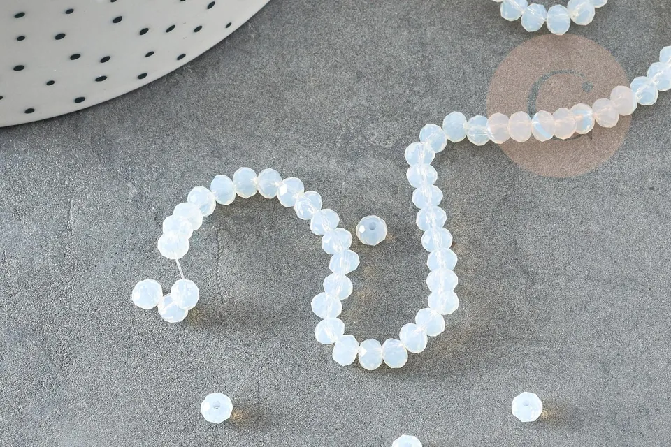 Gingerlily Perles DIY Abacus G9703 rondelle opalite 4x3mm 1g
