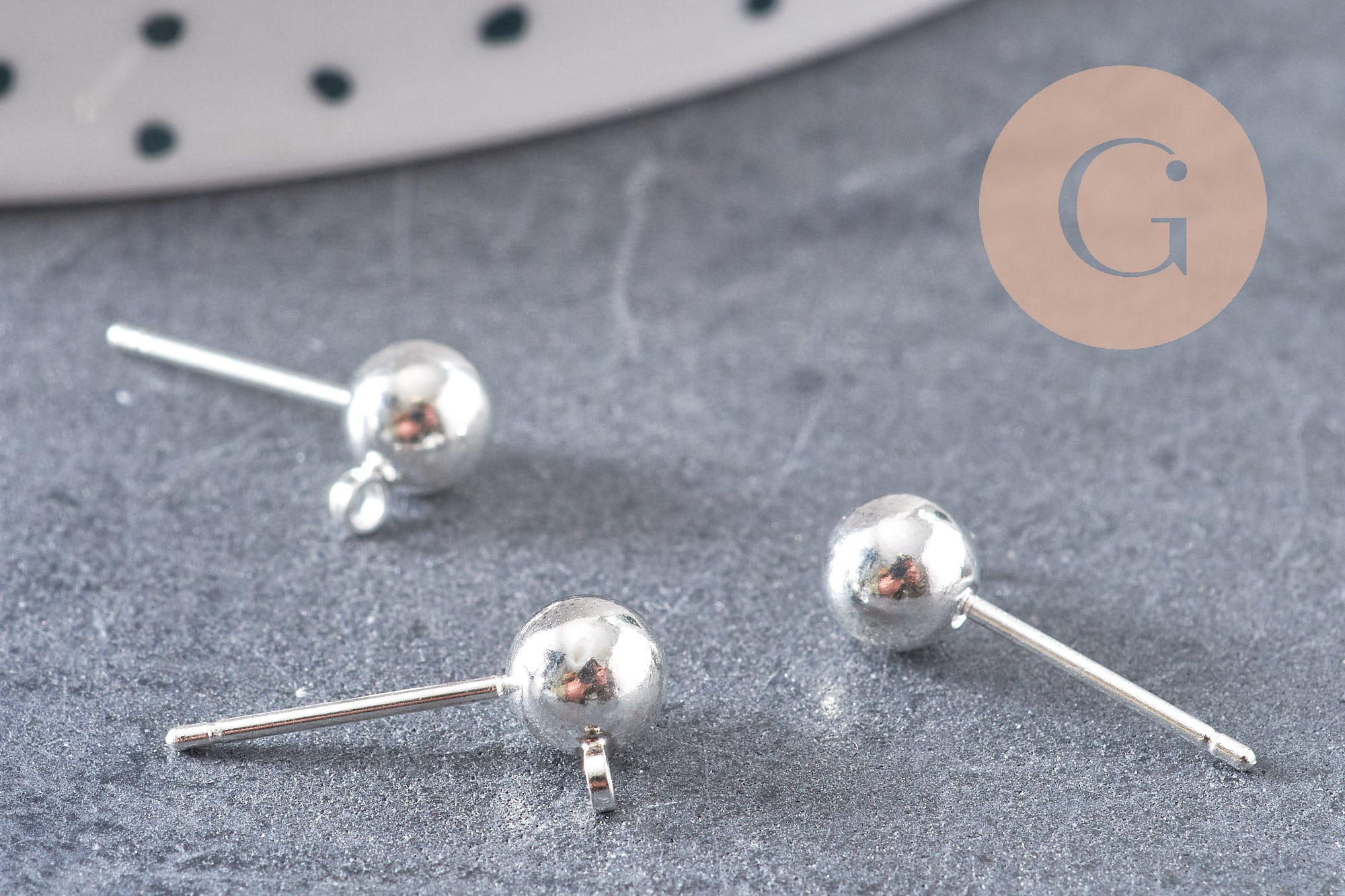 Gingerlily G1248 clous puces boule 5 mm argenté x10