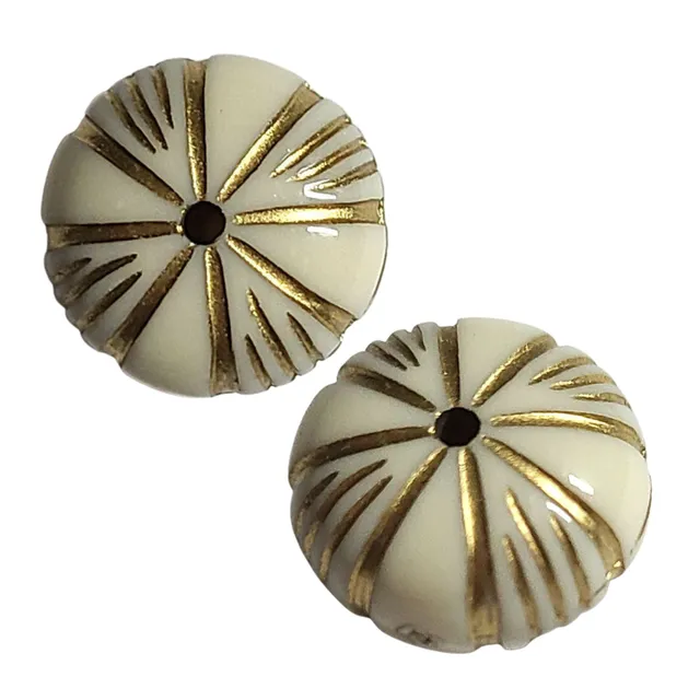 ARTSHOP Perles Vintage 1026 perle Ivoire x10 - rondelle 12 mm
