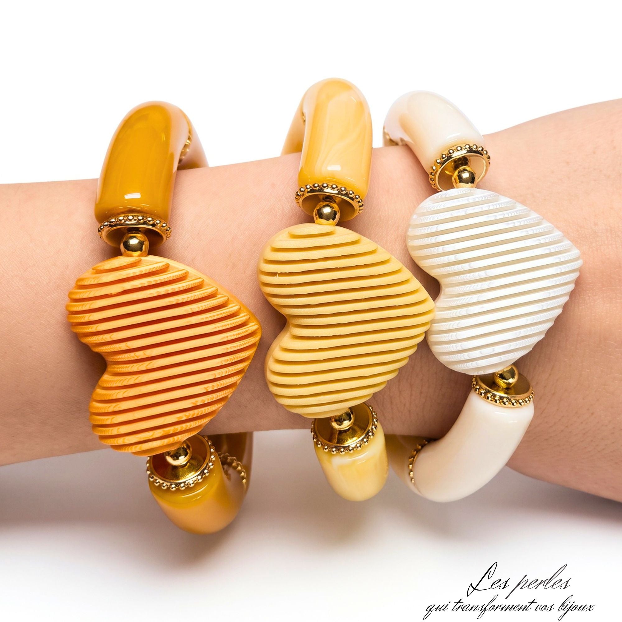 ARTSHOP Prêt-à-porter bracelet cœurs cannelés ananas kit
