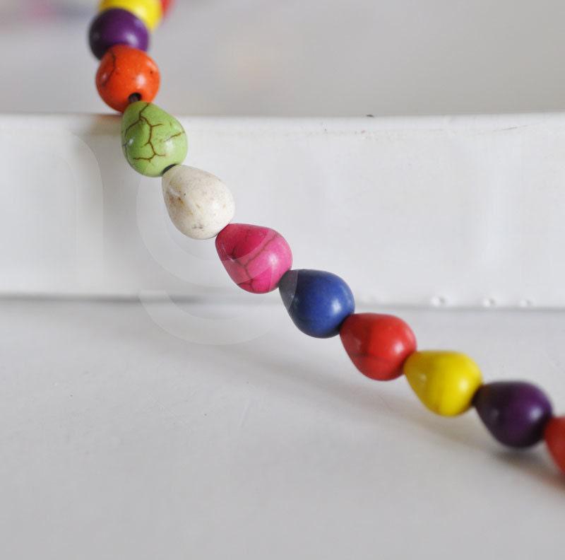 Gingerlily Perles Pierre G1635 gouttes howlite multicolore 10mm x10