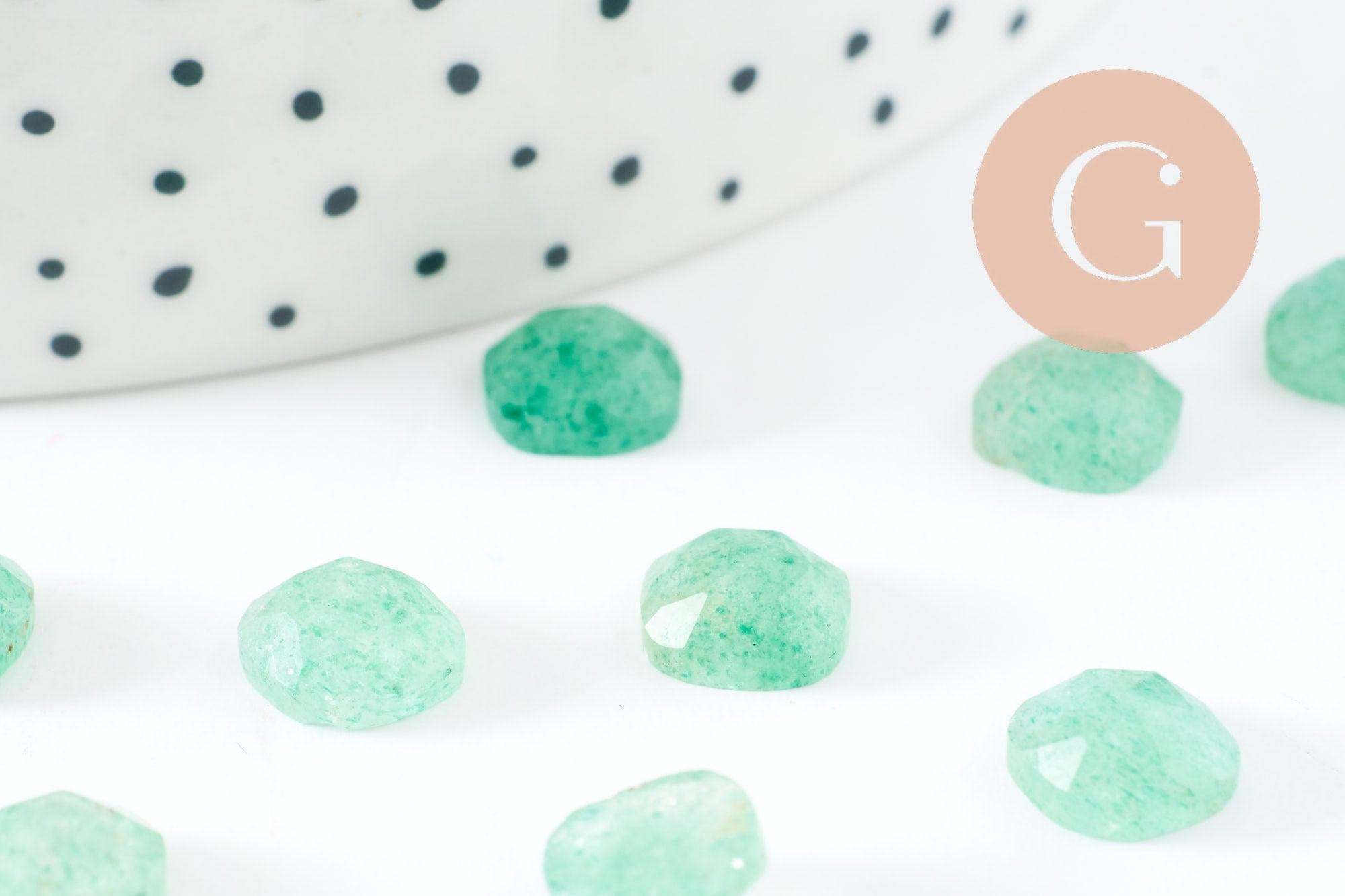 Gingerlily Perles G9702 cabochon carré aventurine 8x8 mm
