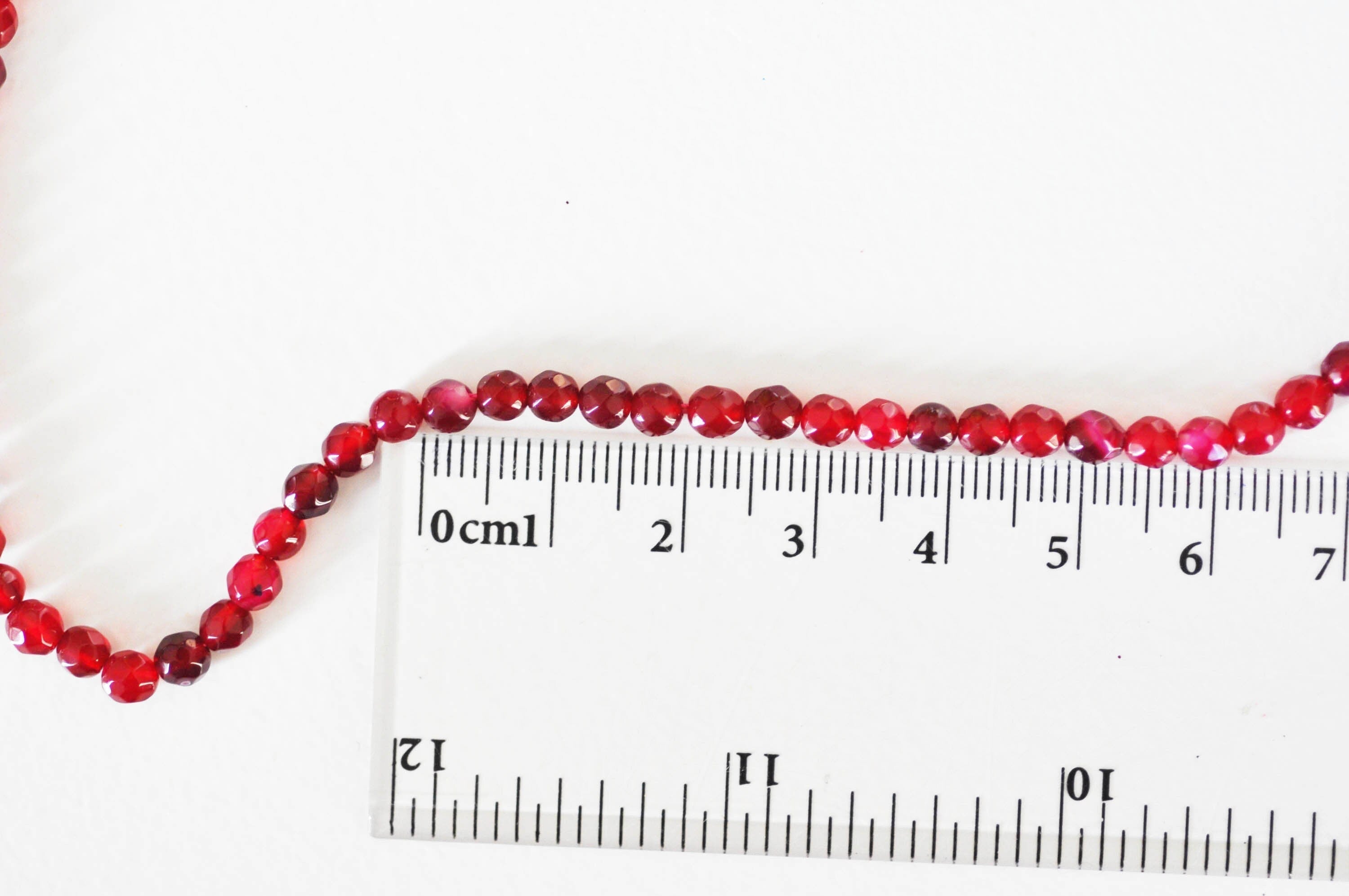 Gingerlily perles agate G07 pierre rouge magenta 4mm fil