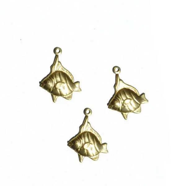 Gingerlily Pendentifs pour bijoux DIY pendentif poisson laiton doré