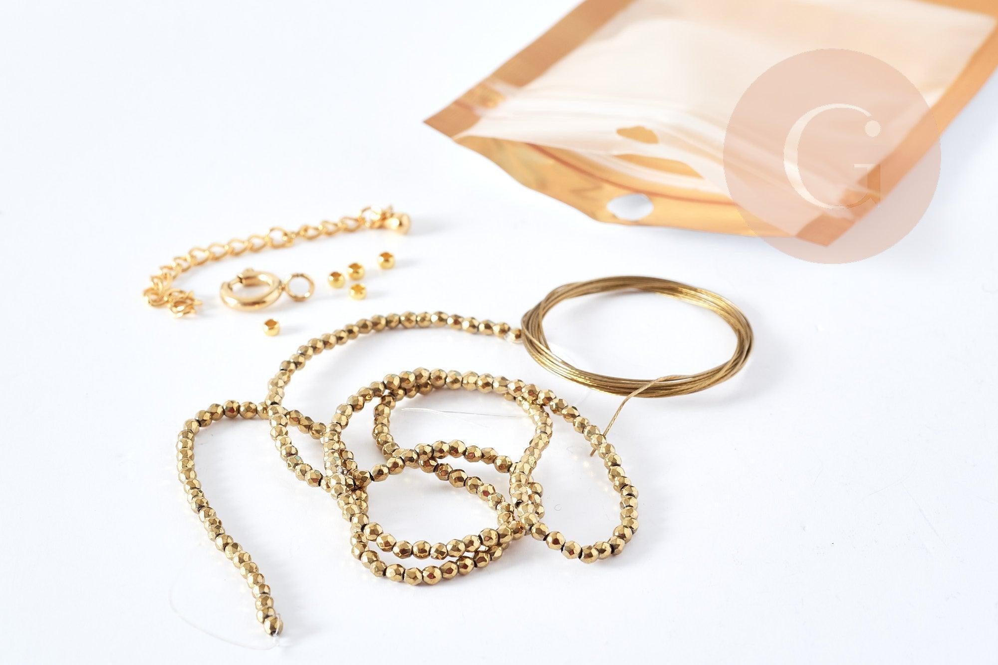 Gingerlily Kit bracelet Vecchio doré lettres zircon DIY sans pinces
