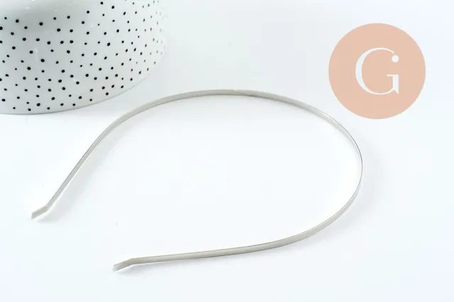 Gingerlily Serre-tête G9754 fer platine 105 mm x1
