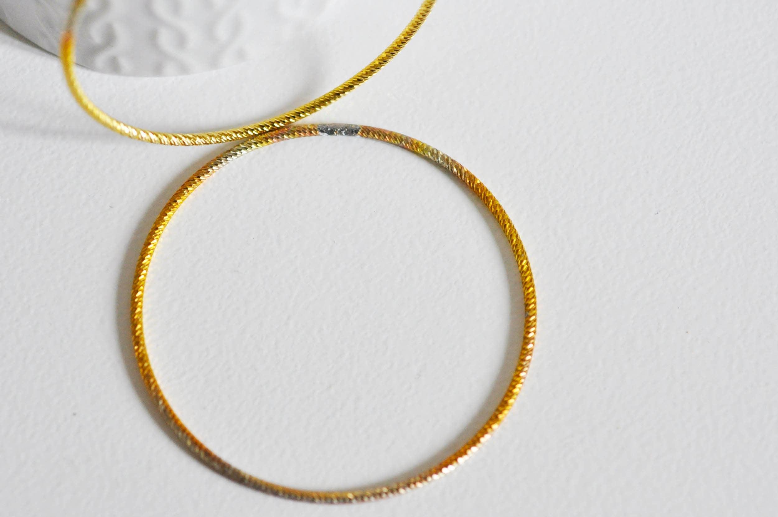 Gingerlily Bracelet jonc torsadé laiton brut 60mm x1