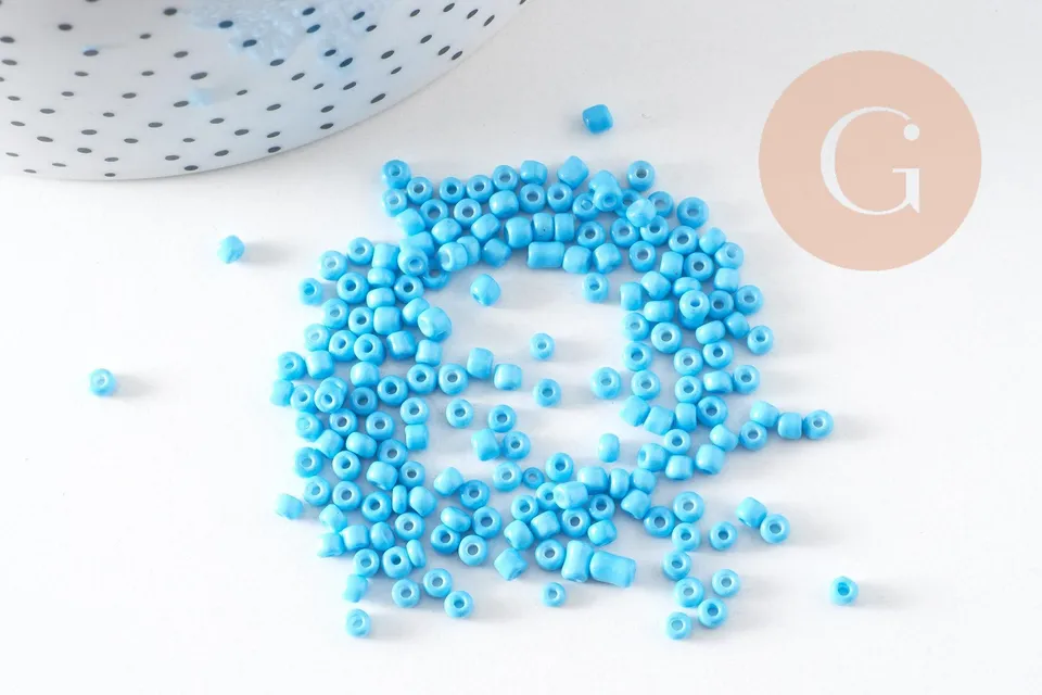 Gingerlily Perles G0183 Perles Rocaille Verre Turquoise 2,5mm 10g