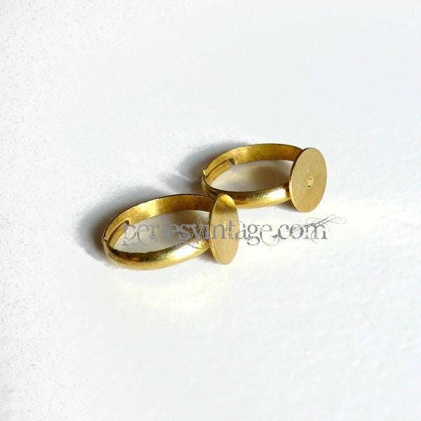Gingerlily support bague plateau 8mm laiton brut réglable x4