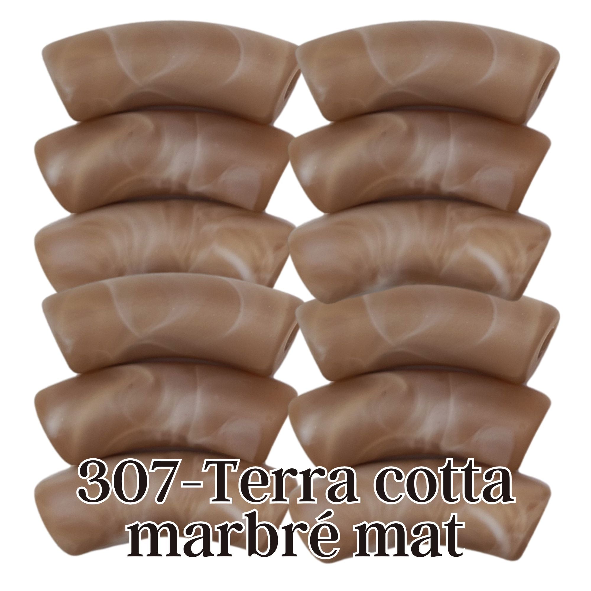 ARTSHOP Tubes 12MM incurvé Terra cotta marbré mat x1