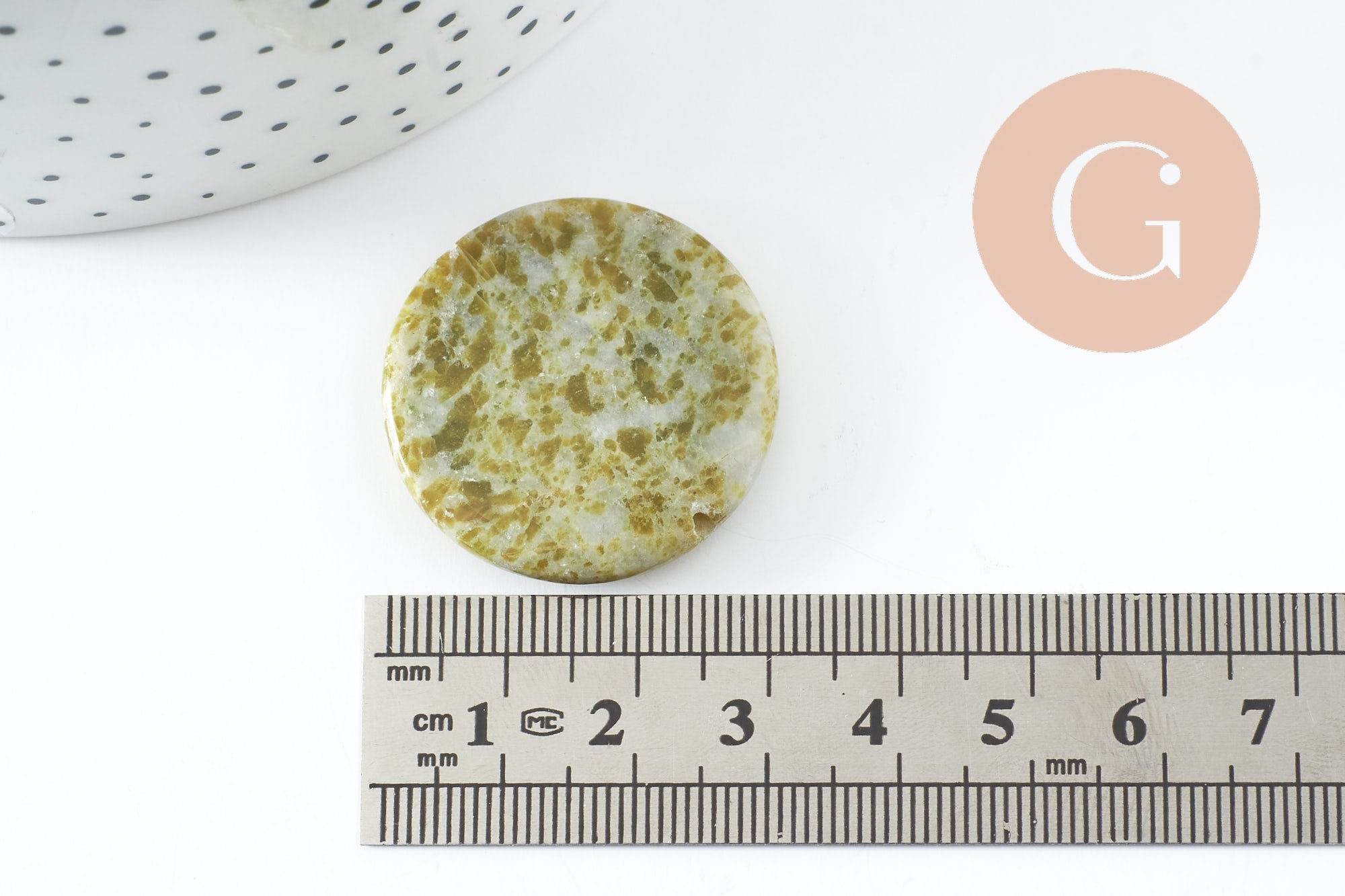 Gingerlily Perle ronde jade G0518 vert marbré 29mm x1