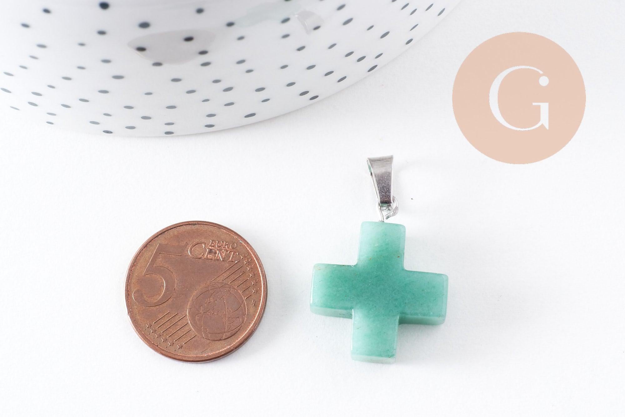 Gingerlily Pendentifs bijoux DIY G10070 croix aventurine 24mm