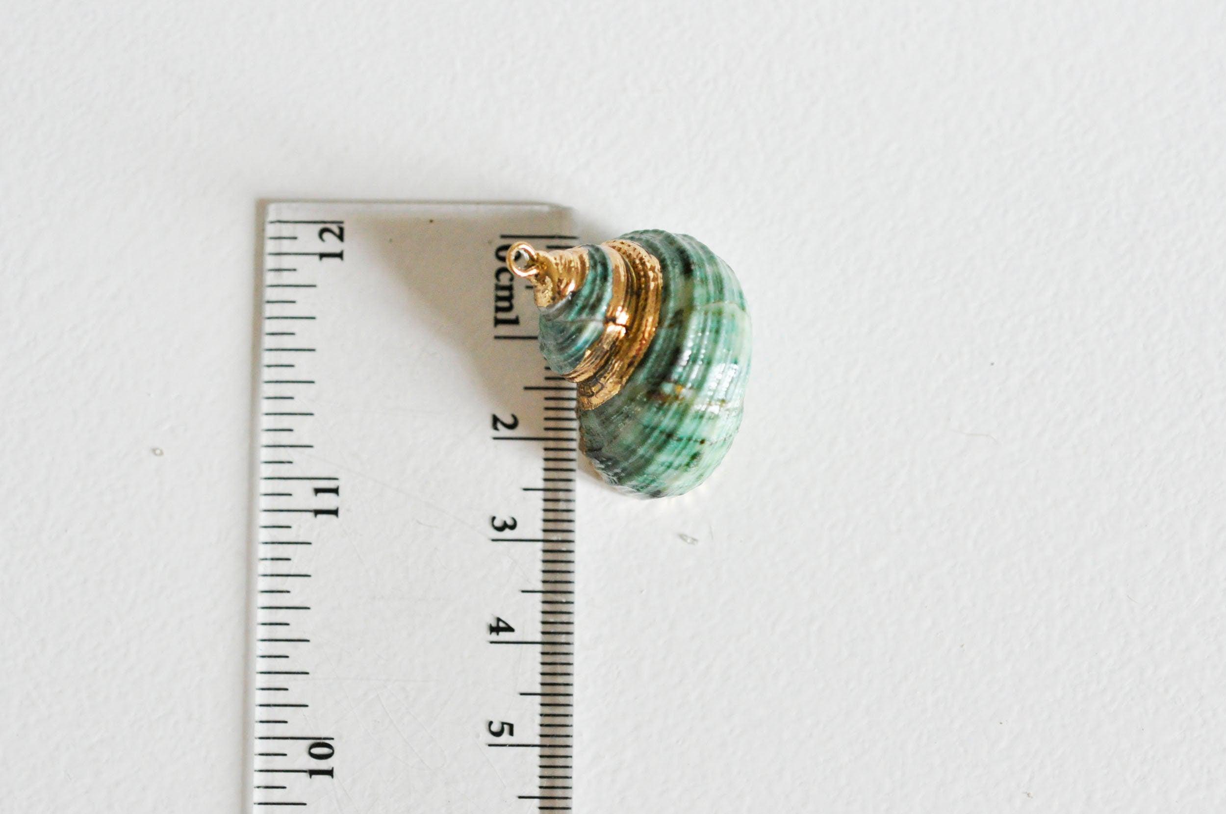Gingerlily Pendentifs DIY G0609 coquillage vert doré 25mm
