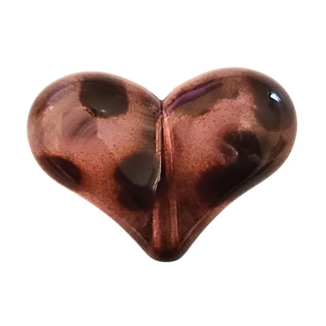 ARTSHOP HeartLine cœur Léopard mauve perle acrylique 16x22MM x1
