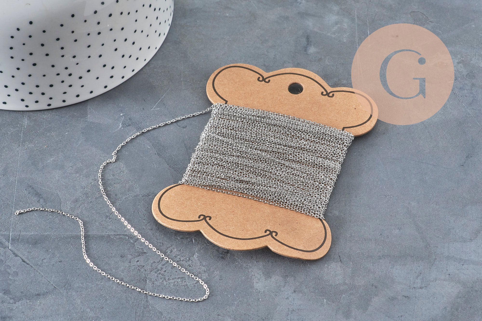Gingerlily Chaînes forçat 1.5mm chaine acier platine 1 mètre