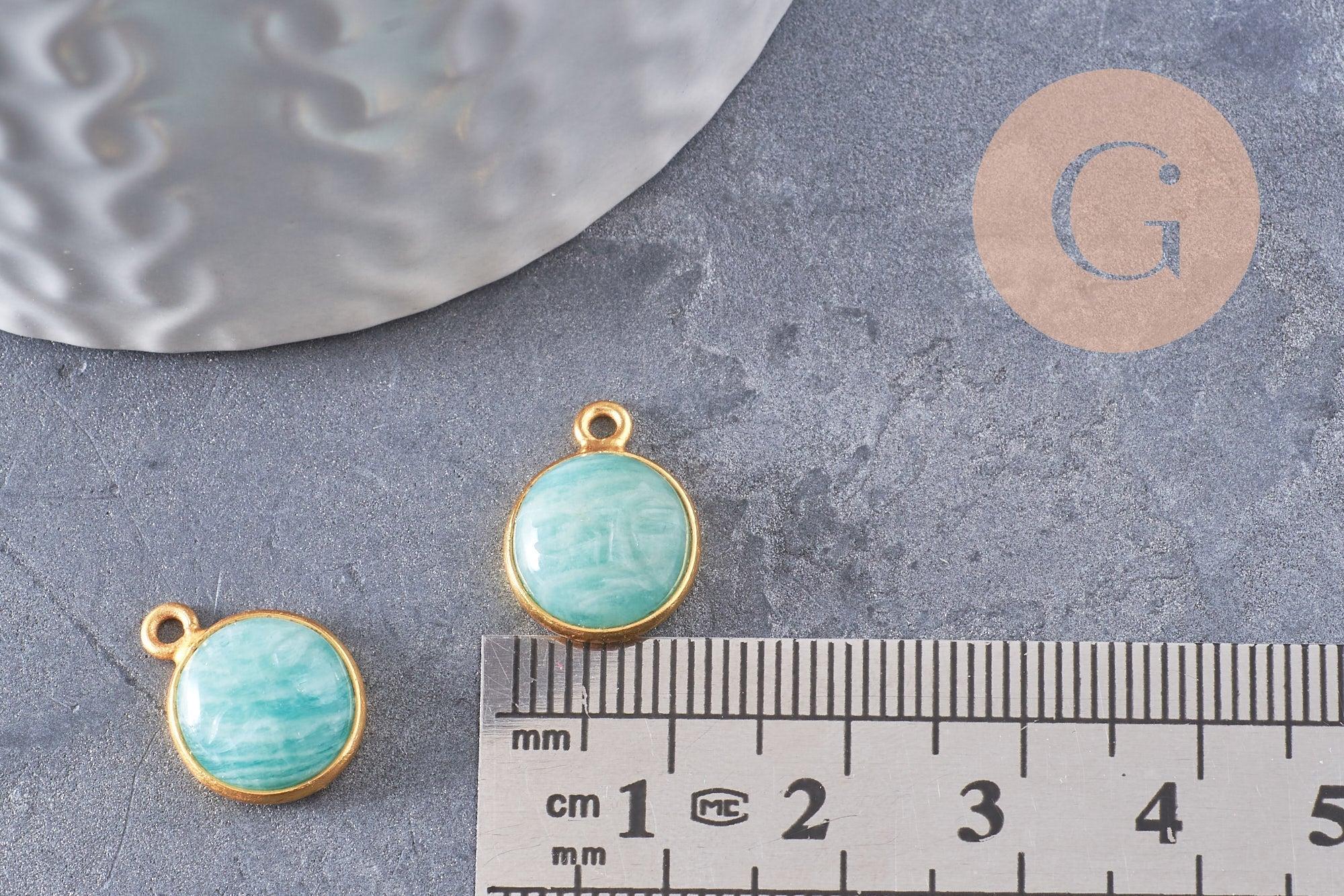 Gingerlily pendentif lune amazonite 19mm doré 18K x1