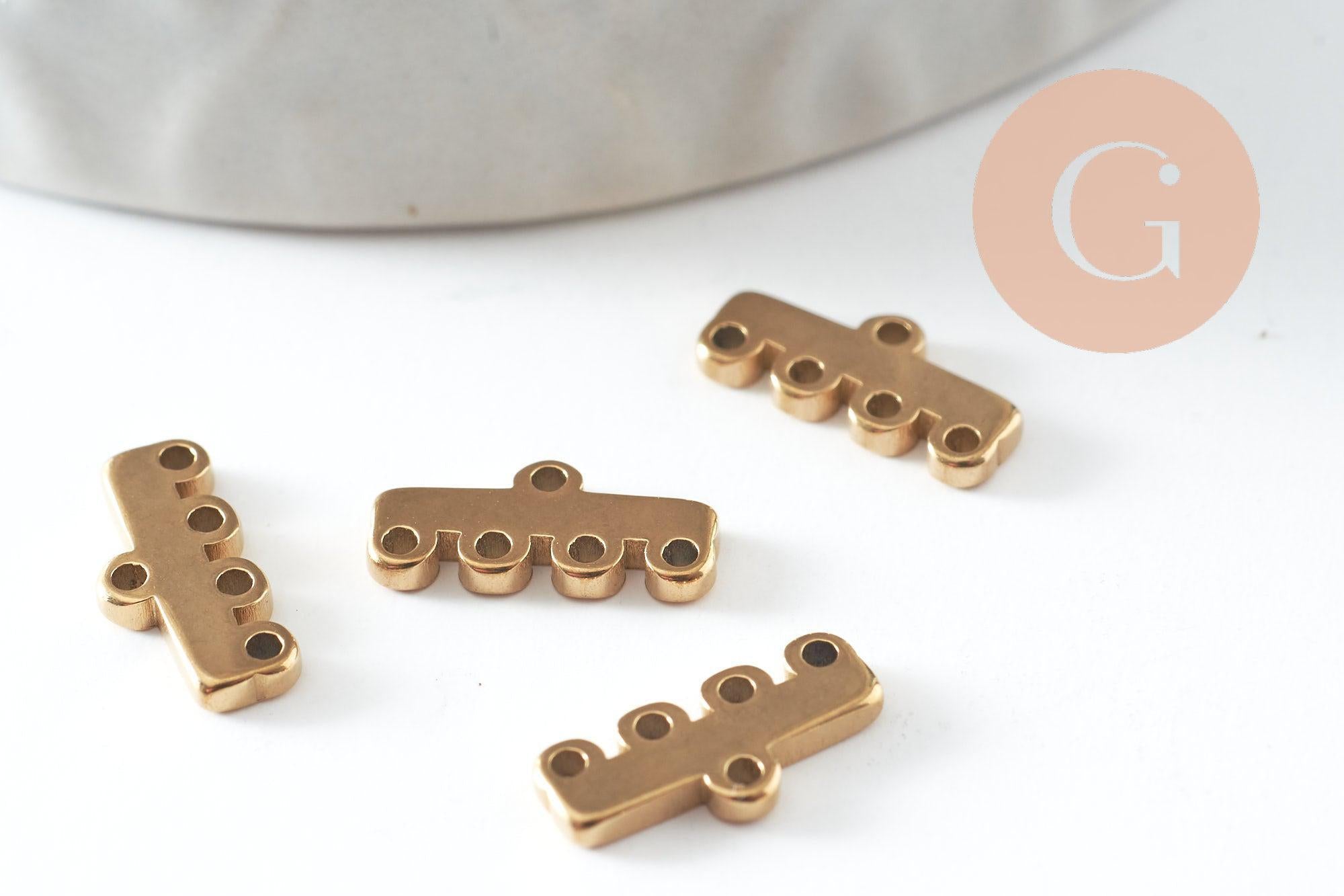 Gingerlily Apprêts intercalaire 5 rangs doré 11,5 mm x2