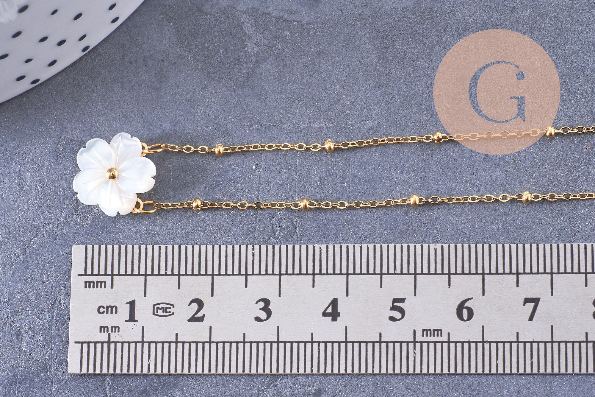 Gingerlily Chaînes 10581 collier fleur nacre doré 45cm