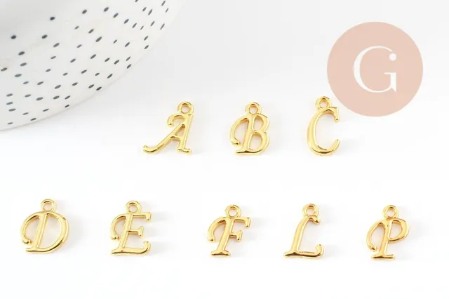 Gingerlily Pendentifs G9380 pendentif lettre dorée 14 mm