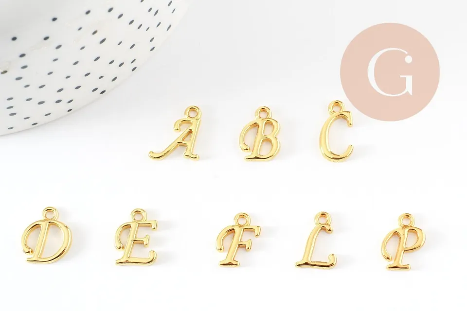 Gingerlily Pendentifs G9380 pendentif lettre dorée 14 mm