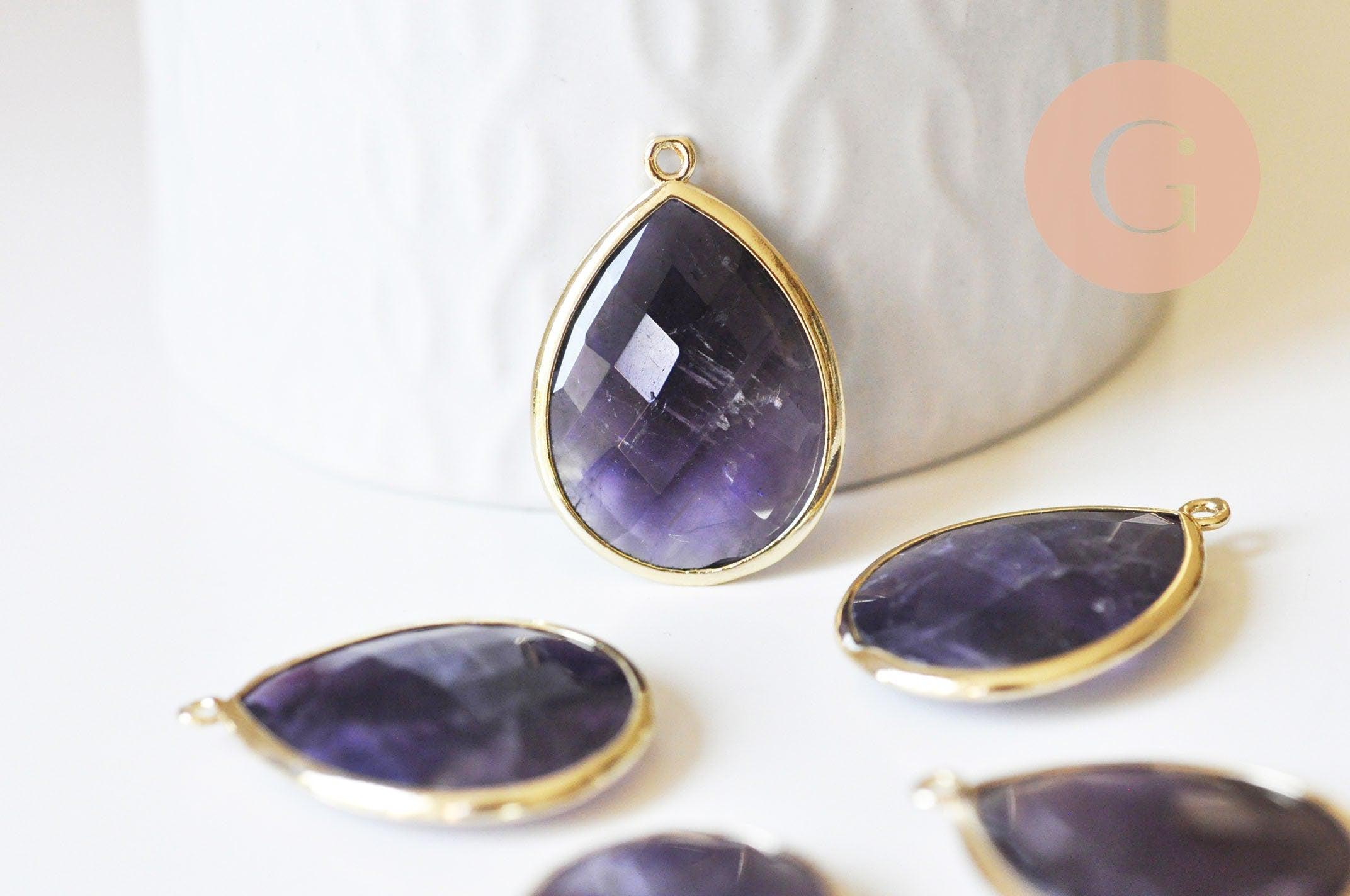 Gingerlily pendentif goutte G5626 améthyste violette 20mm