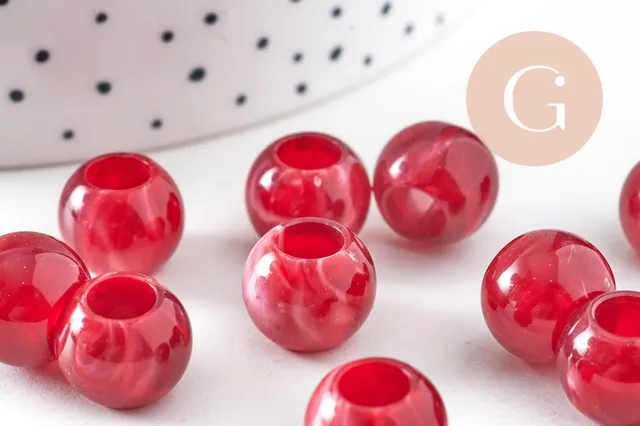 Gingerlily G10887 perle rondelle acrylique rouge 11.5mm x50