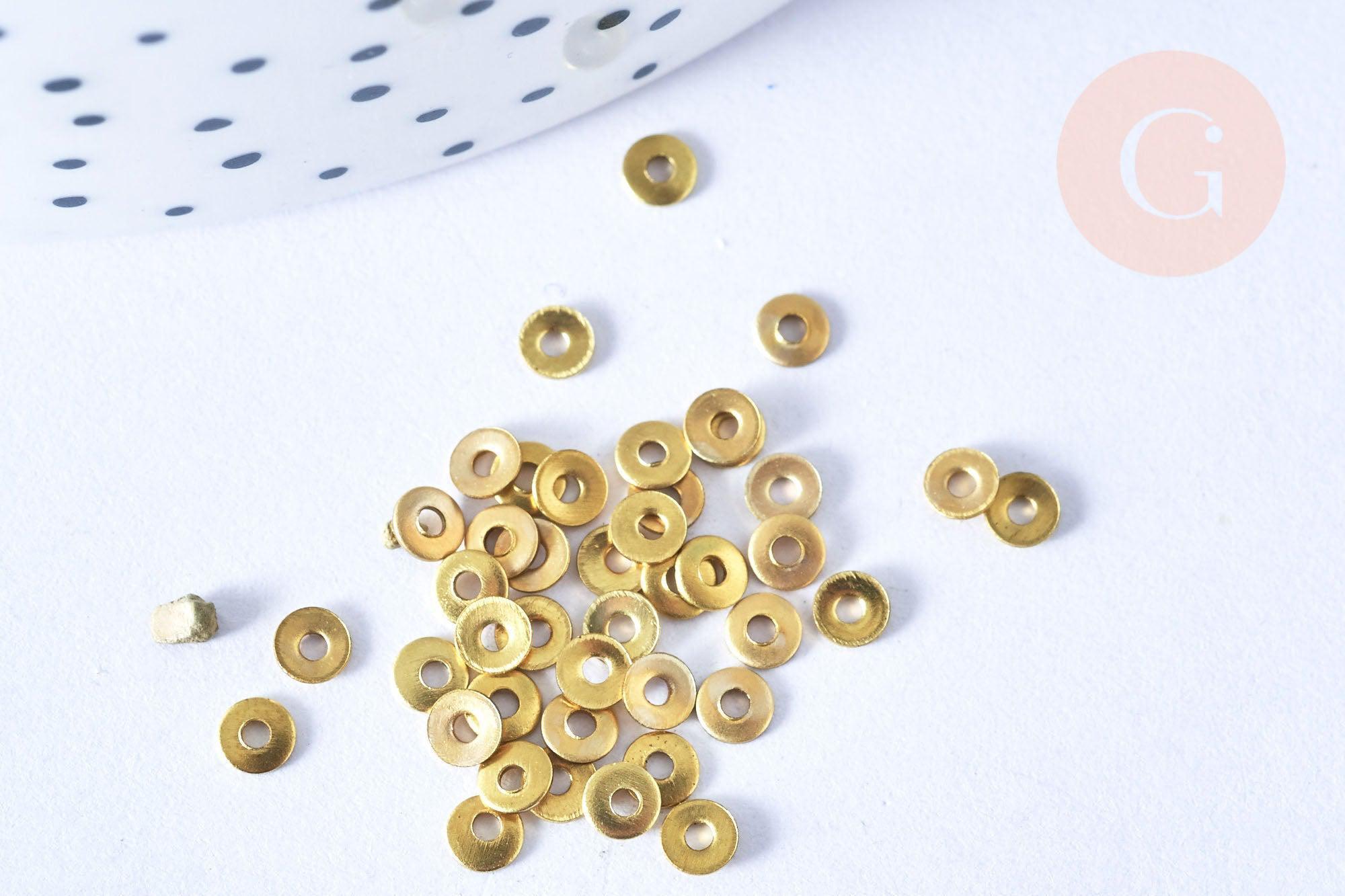 Gingerlily Perles intercalaires rondelles laiton brut 2,1mm x20