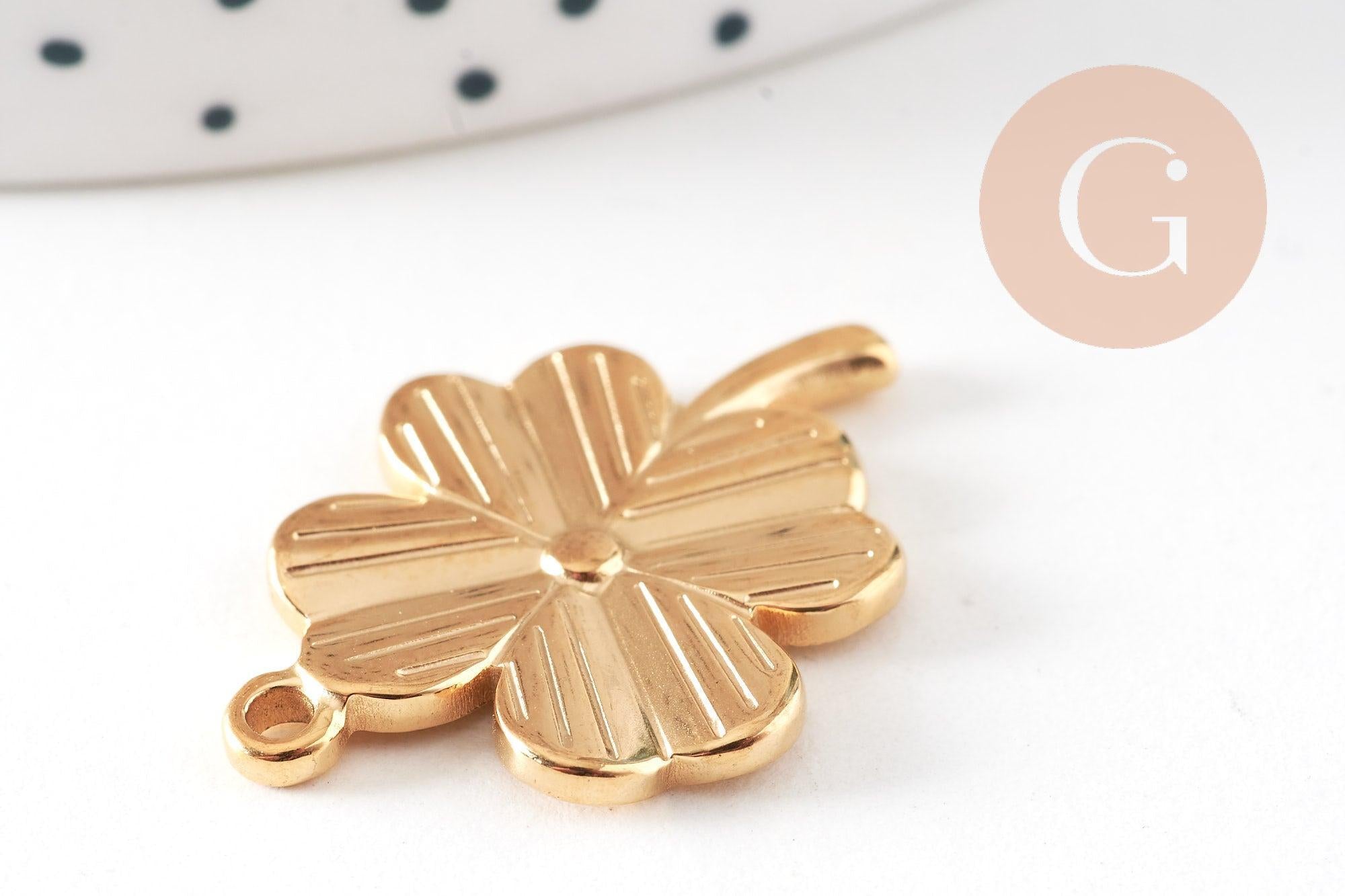 Gingerlily Pendentifs G10807 pendentif trèfle doré x1 acier
