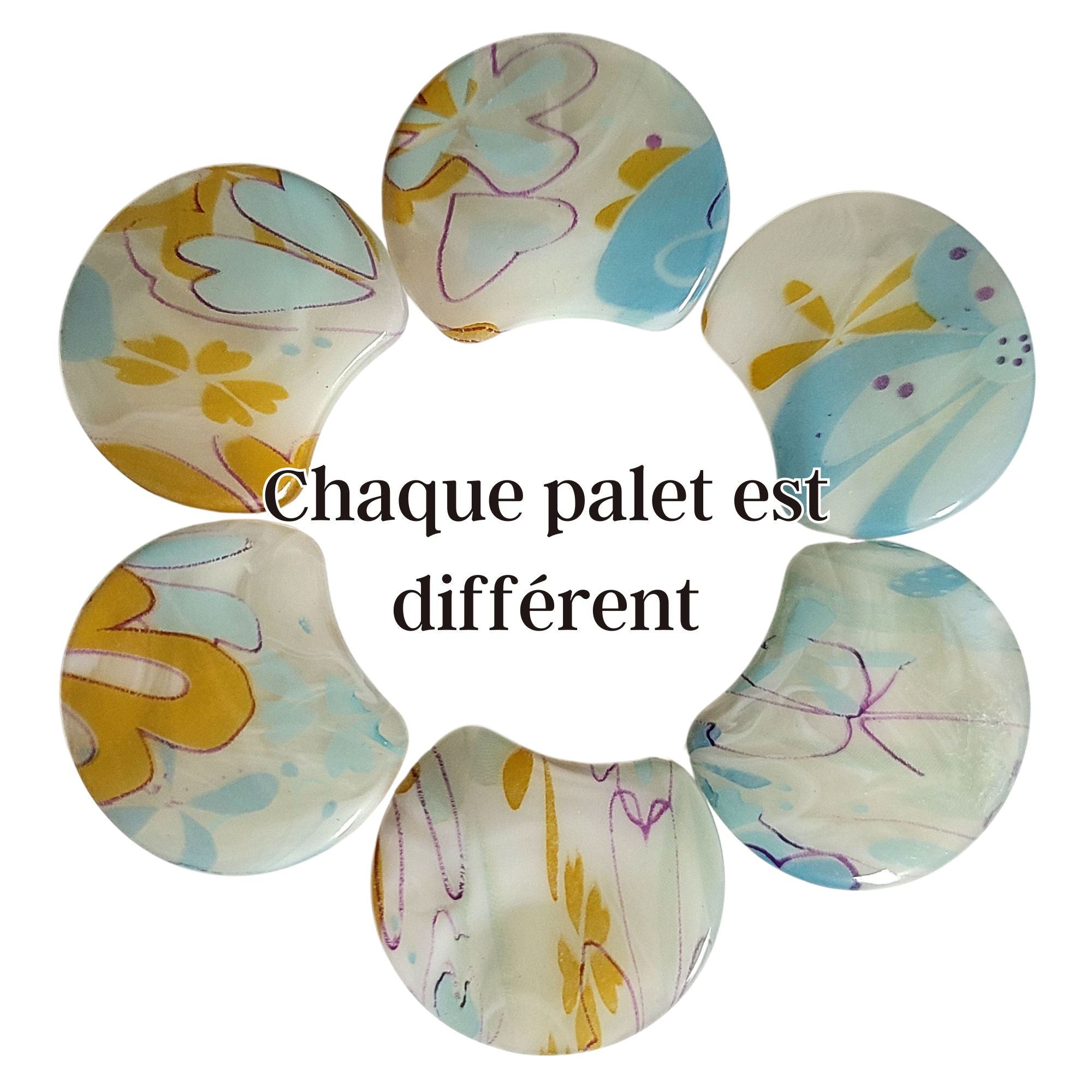 ARTSHOP Palets Lune 1002 perle fleurs incurvée x1