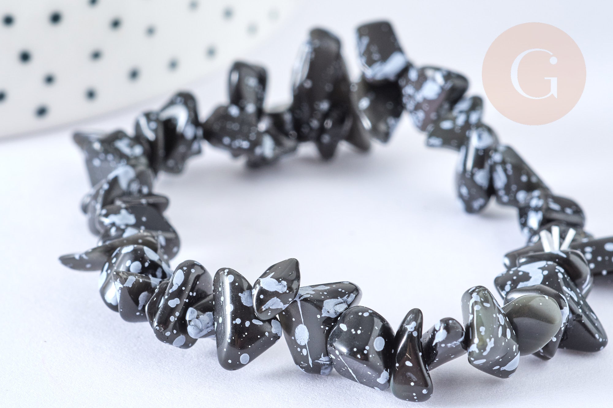 Gingerlily Bracelet élastique obsidienne naturelle 50mm x1 protection