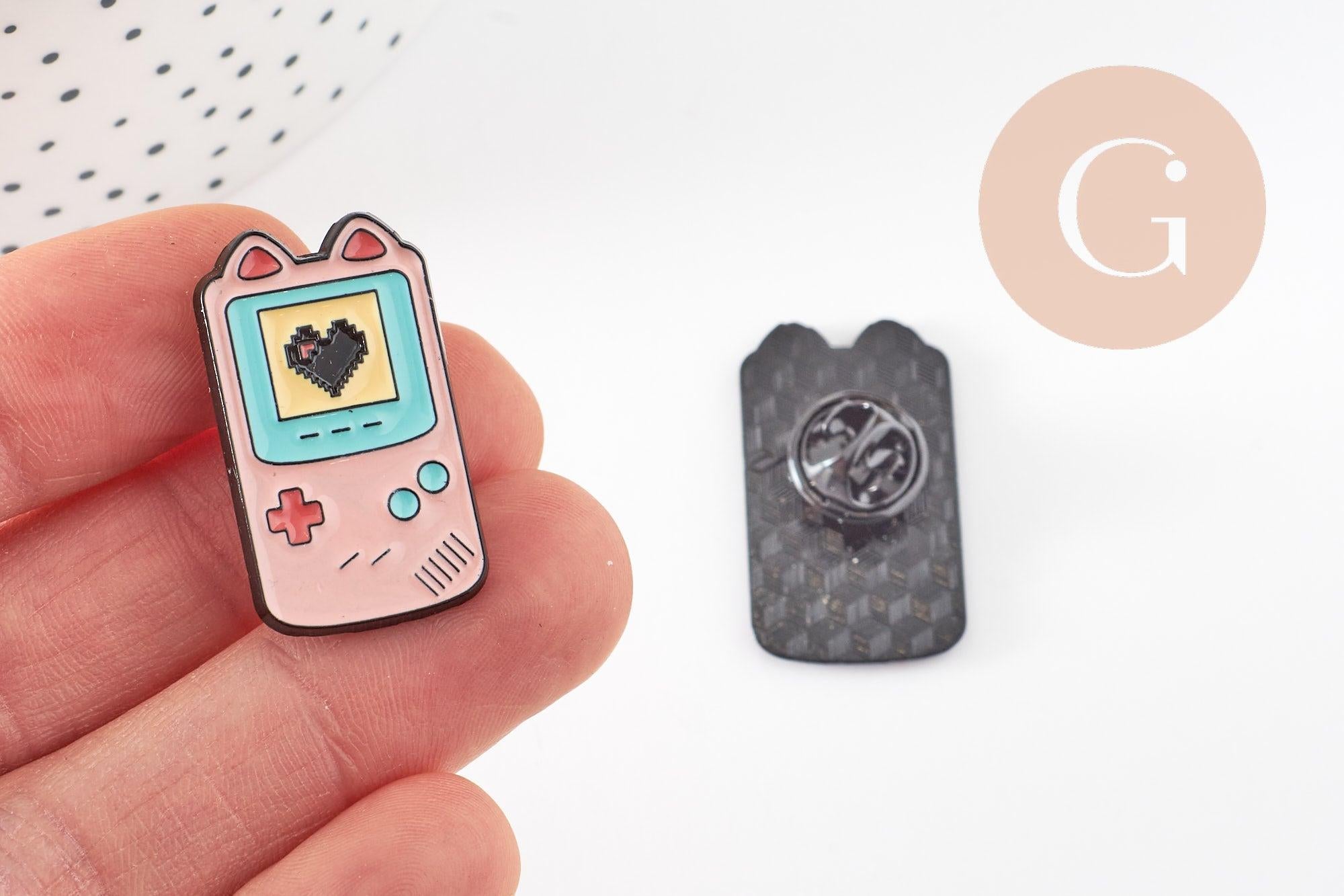 Gingerlily Broches G9311 pins console jeux vidéo doré rose 30mm