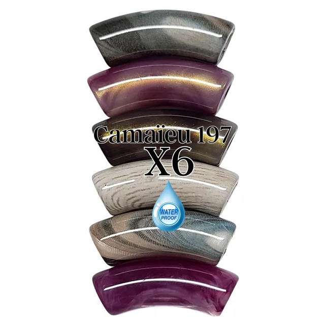 ARTSHOP Camaieux 197 perles tubes violets 12mm lot 6
