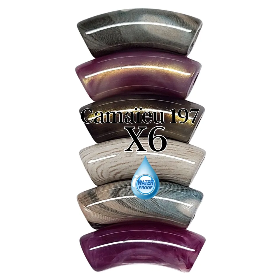 ARTSHOP Camaieux 197 perles tubes violets 12mm lot 6