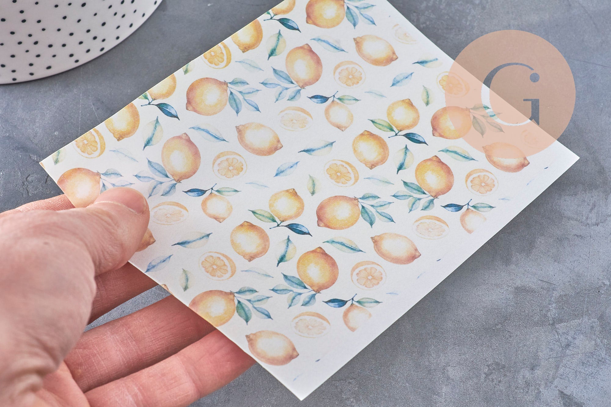 Gingerlily Pâte polymère G11032 feuille transfert citrons aquarelle