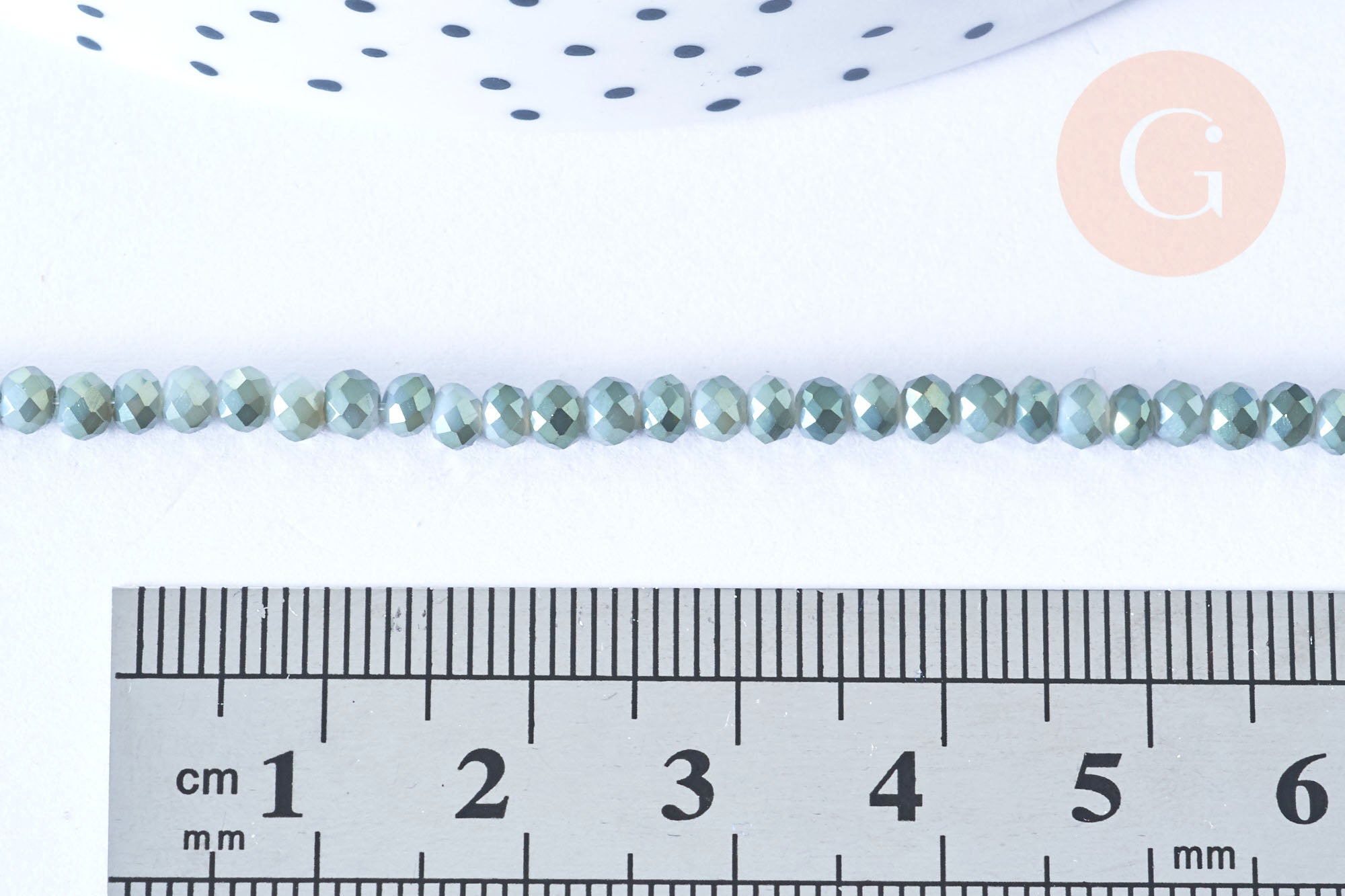 Gingerlily Toupies G6753 perles cristal vert irisé 3,5mm fil