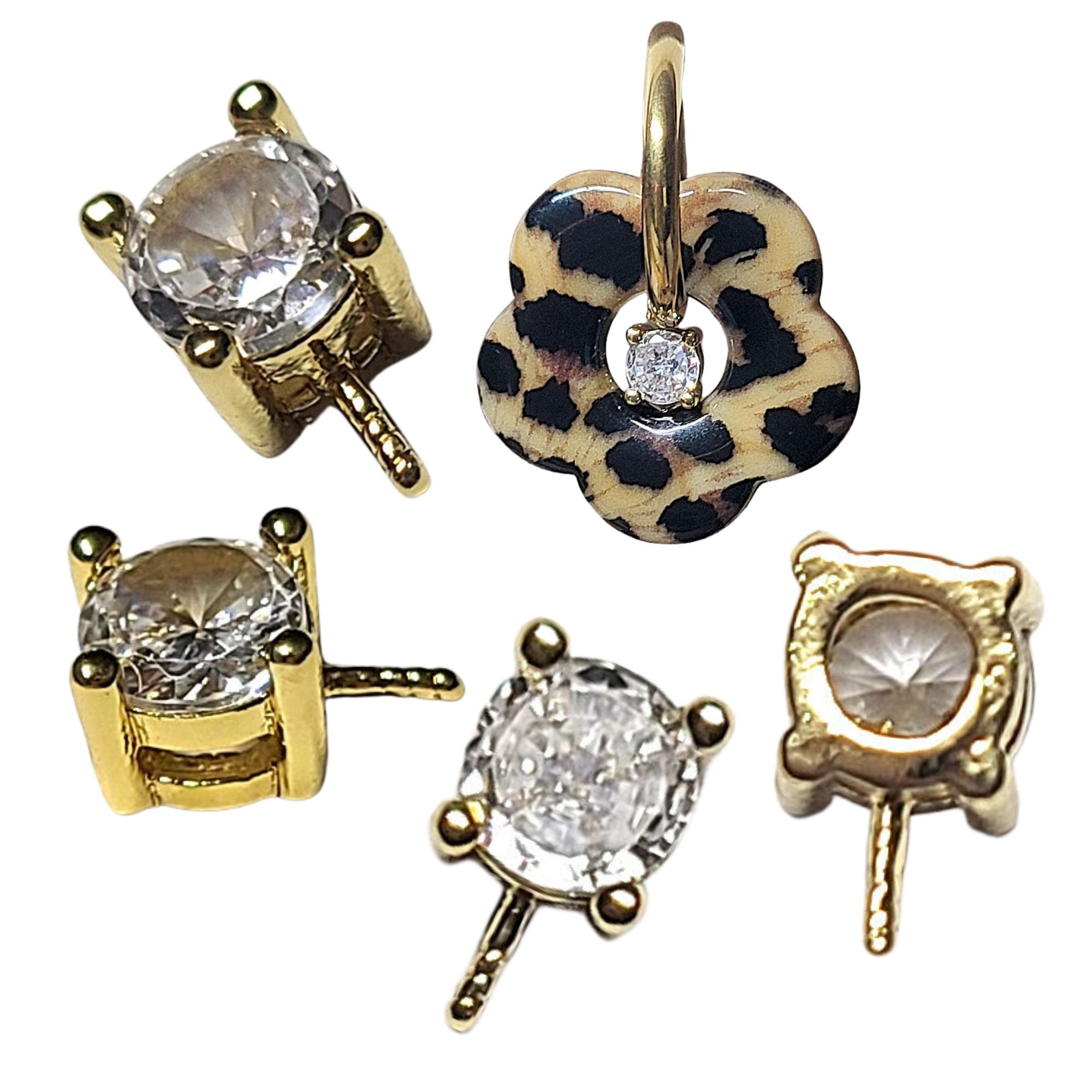 ARTSHOP Strass cœur fleur Capucine doré zircon 8 mm x10