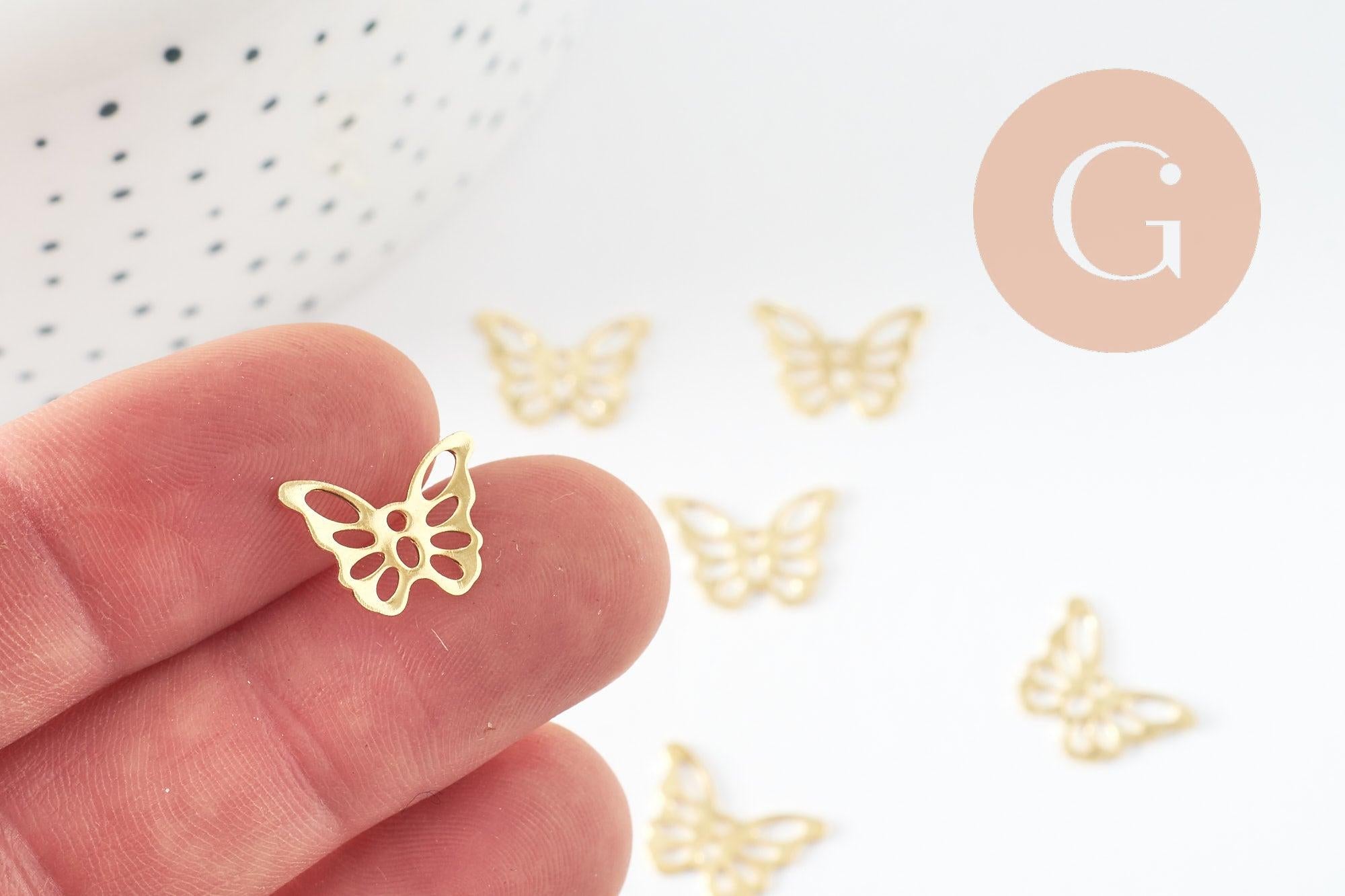 Gingerlily G9664 pendentif papillon acier doré 10,5mm x5