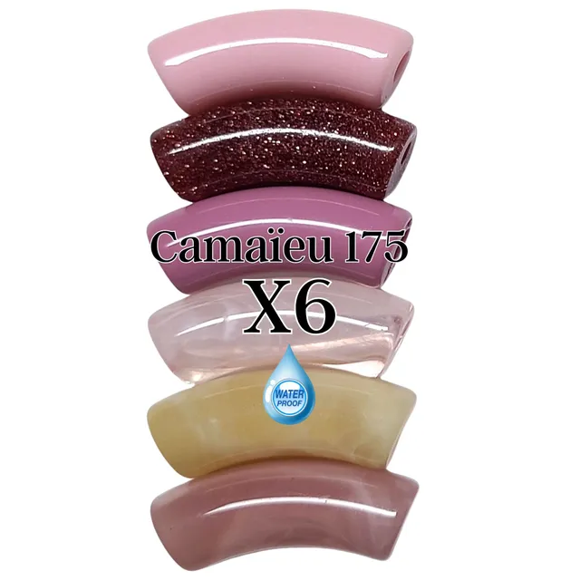 ARTSHOP Camaieux 175 lot 6 tubes incurvés roses 12mm