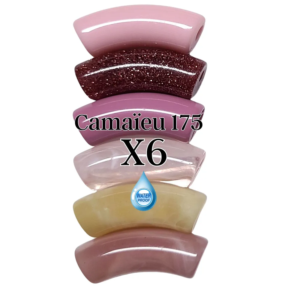 ARTSHOP Camaieux 175 lot 6 tubes incurvés roses 12mm