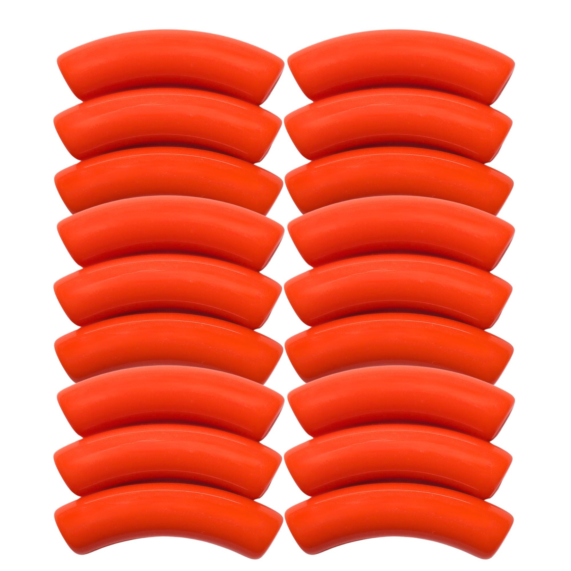 ARTSHOP Tubes 8MM 15 perles tubes Orange incurvé x6