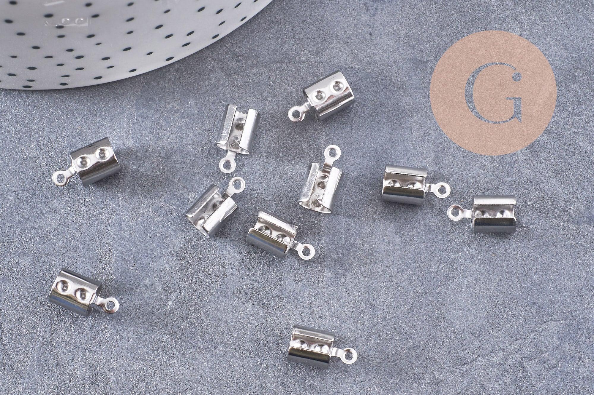 Gingerlily Apprêts Embouts Corde Platine 12mm x10 sans nickel