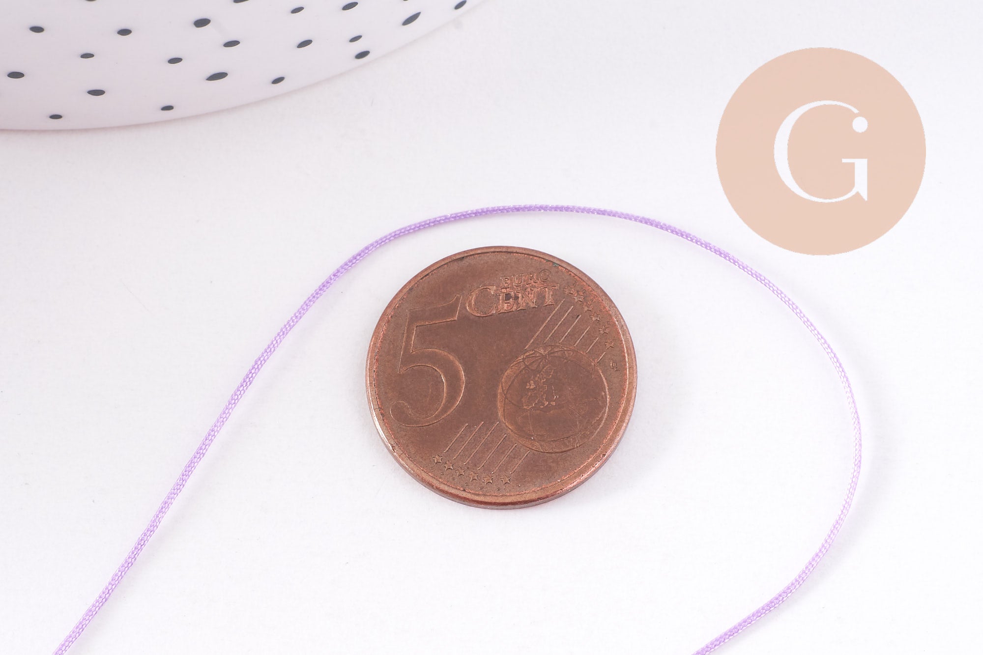 Gingerlily Cordon violet clair polyester 0,6 mm 1 mètre