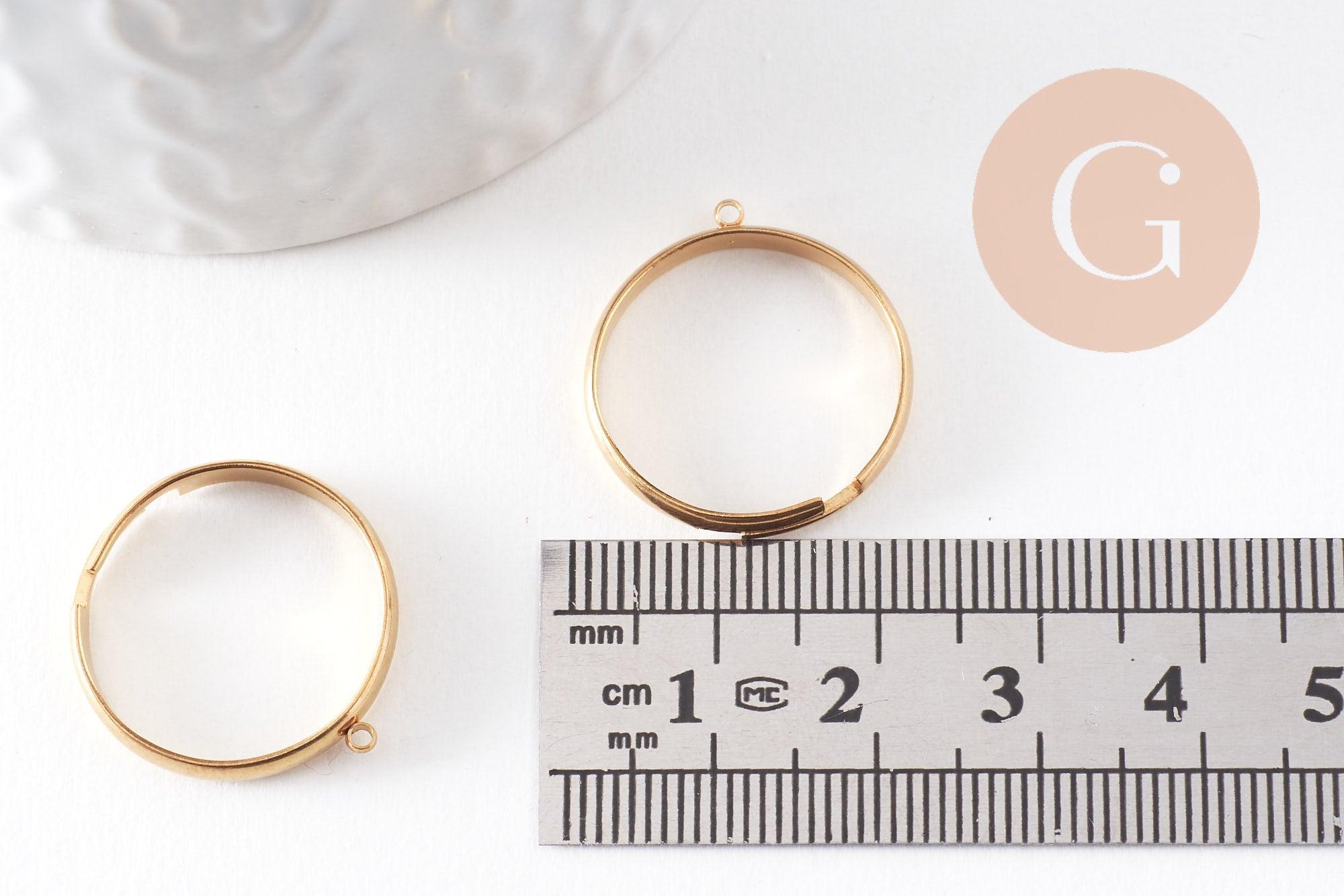 Gingerlily Support bague réglable acier doré 18mm lot de 2