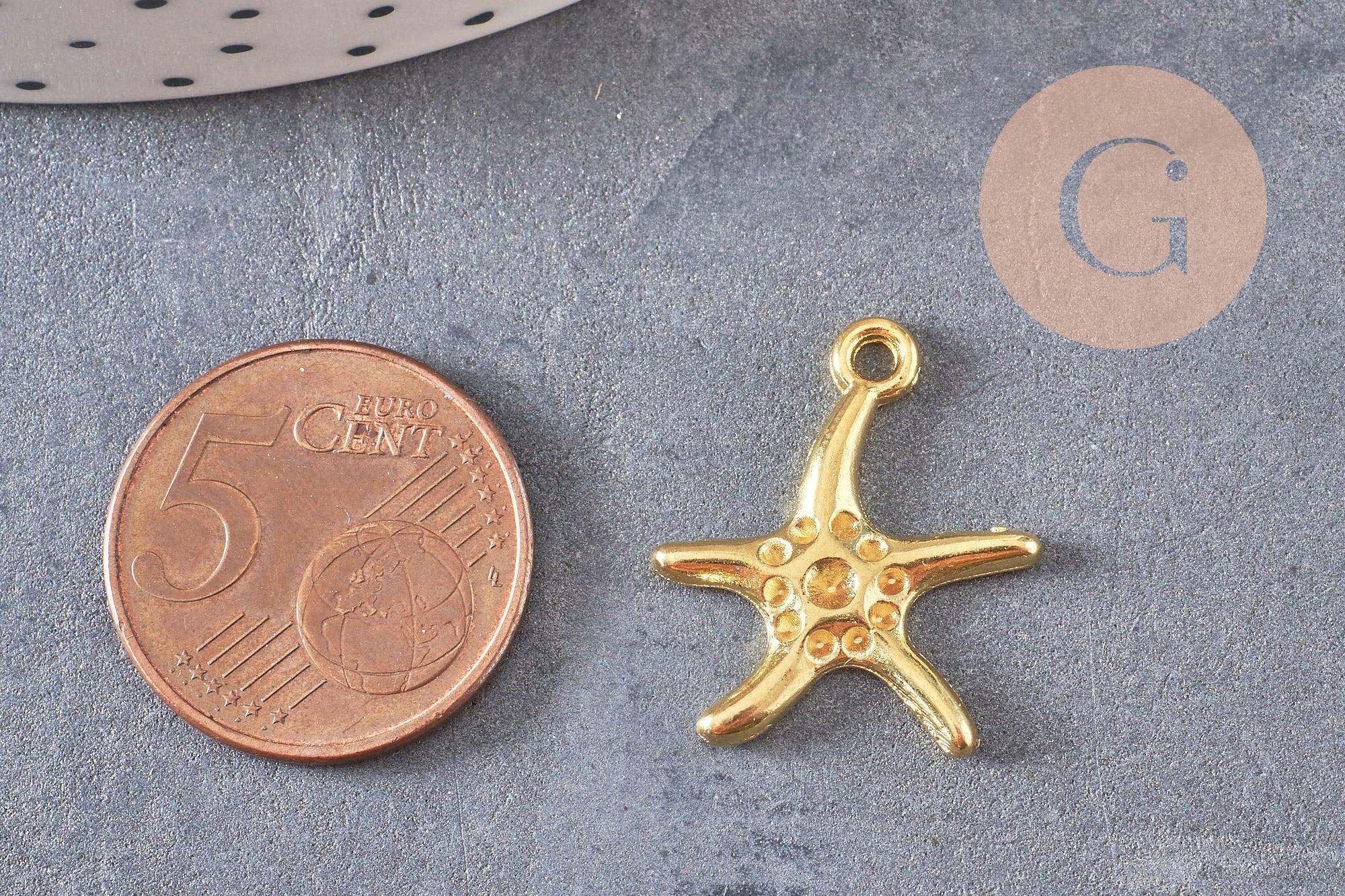 Gingerlily Pendentifs Étoile de Mer Zamac Doré 22mm x10