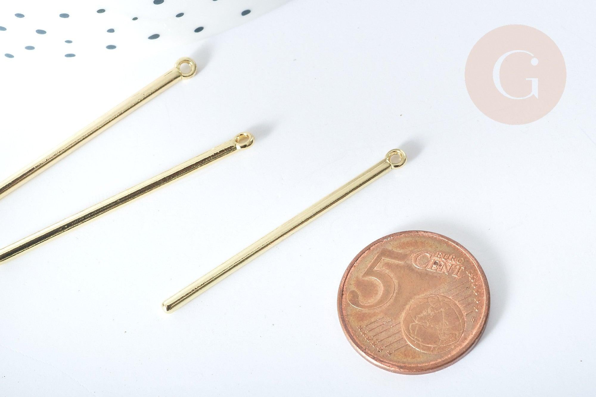 Gingerlily Pendentifs DIY barre lisse dorée 41mm G8078