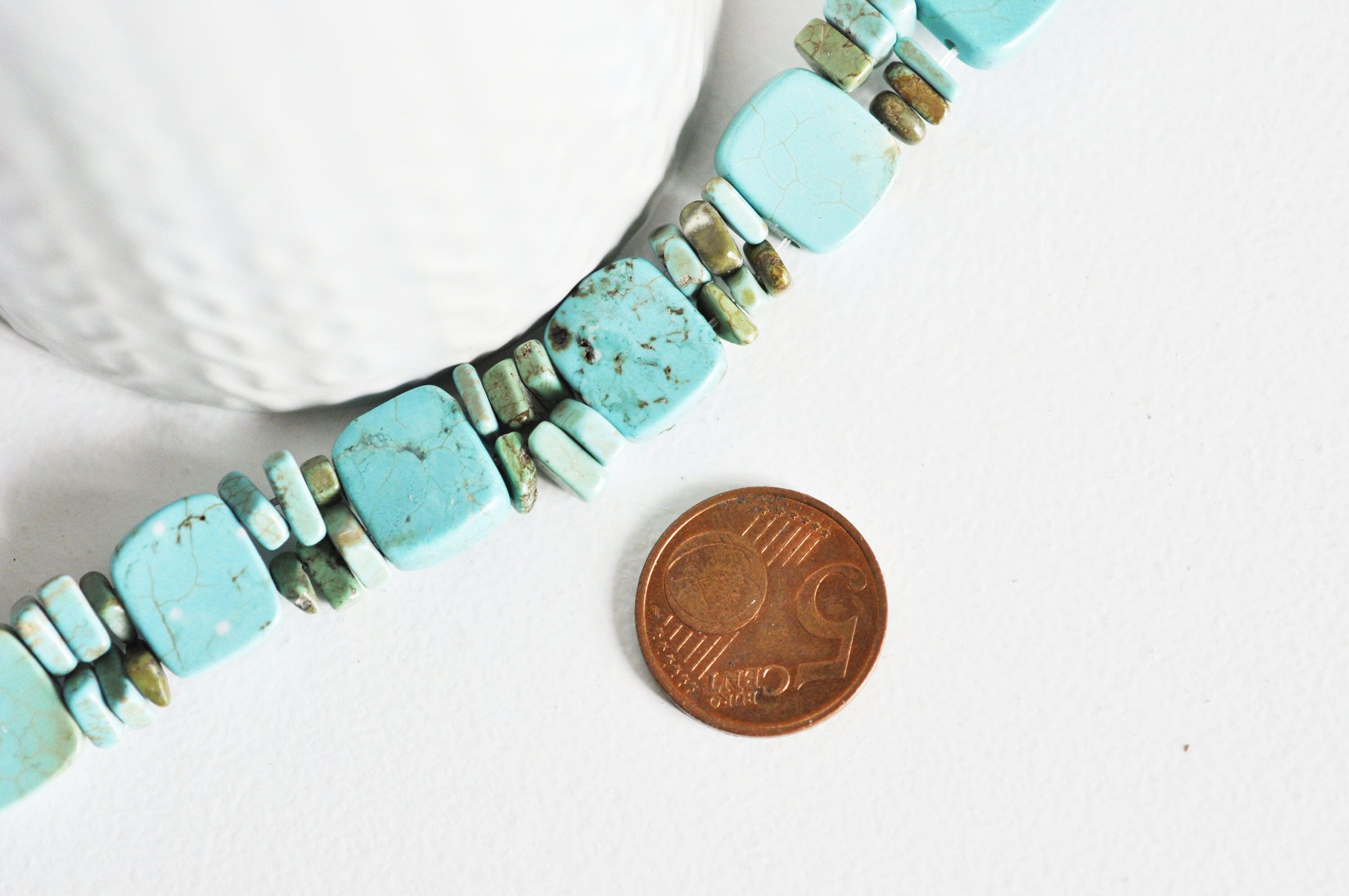 Gingerlily Pierre naturelle G1119 perle turquoise 12x4mm fil