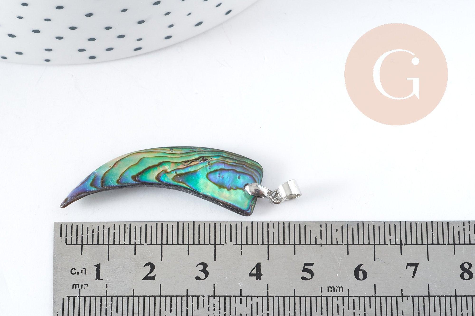 Gingerlily Pendentifs G8905 pendentif dent nacre noire 39-55mm x1