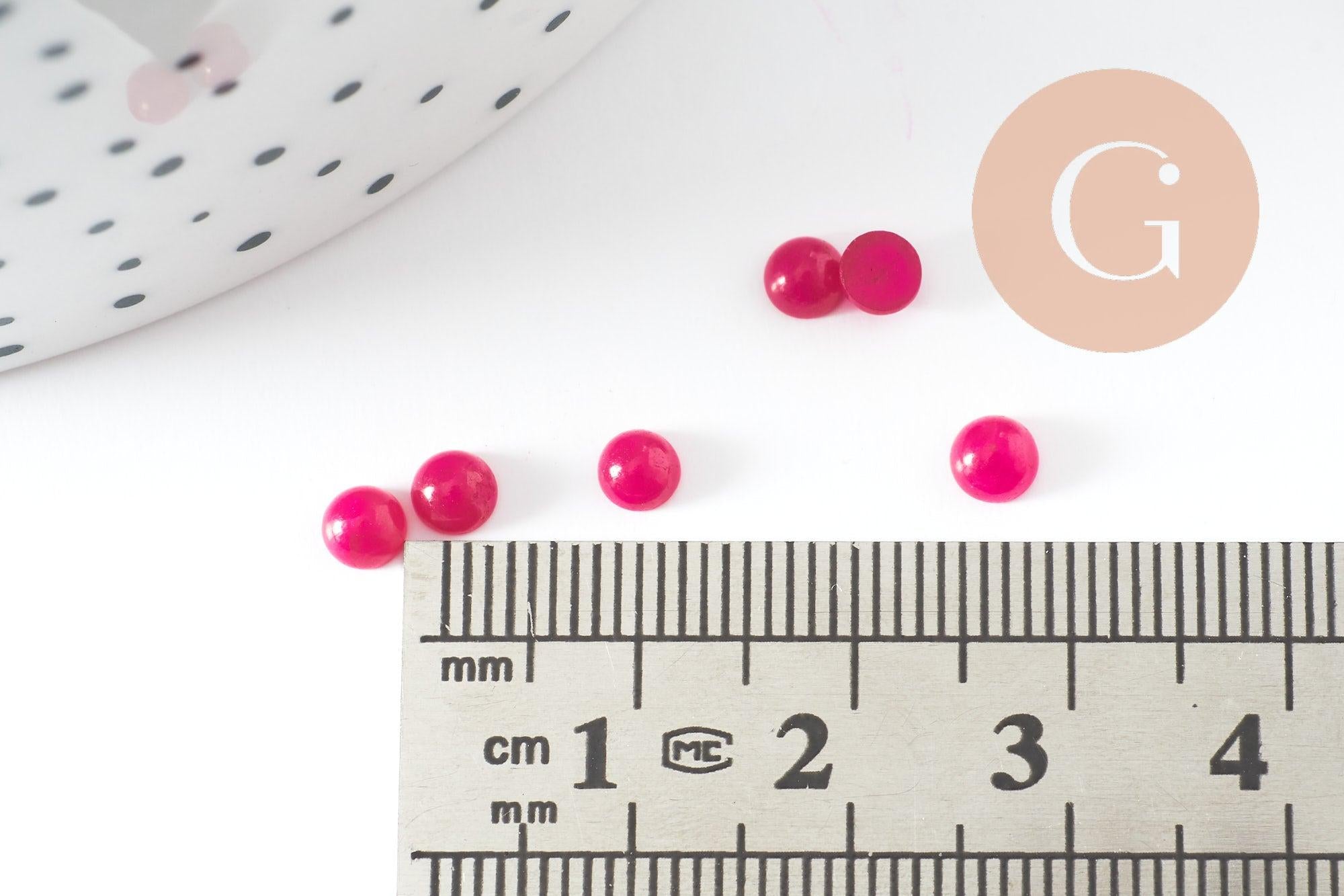 Gingerlily Cabochon G9952 jade rose fuchsia 4 mm unité