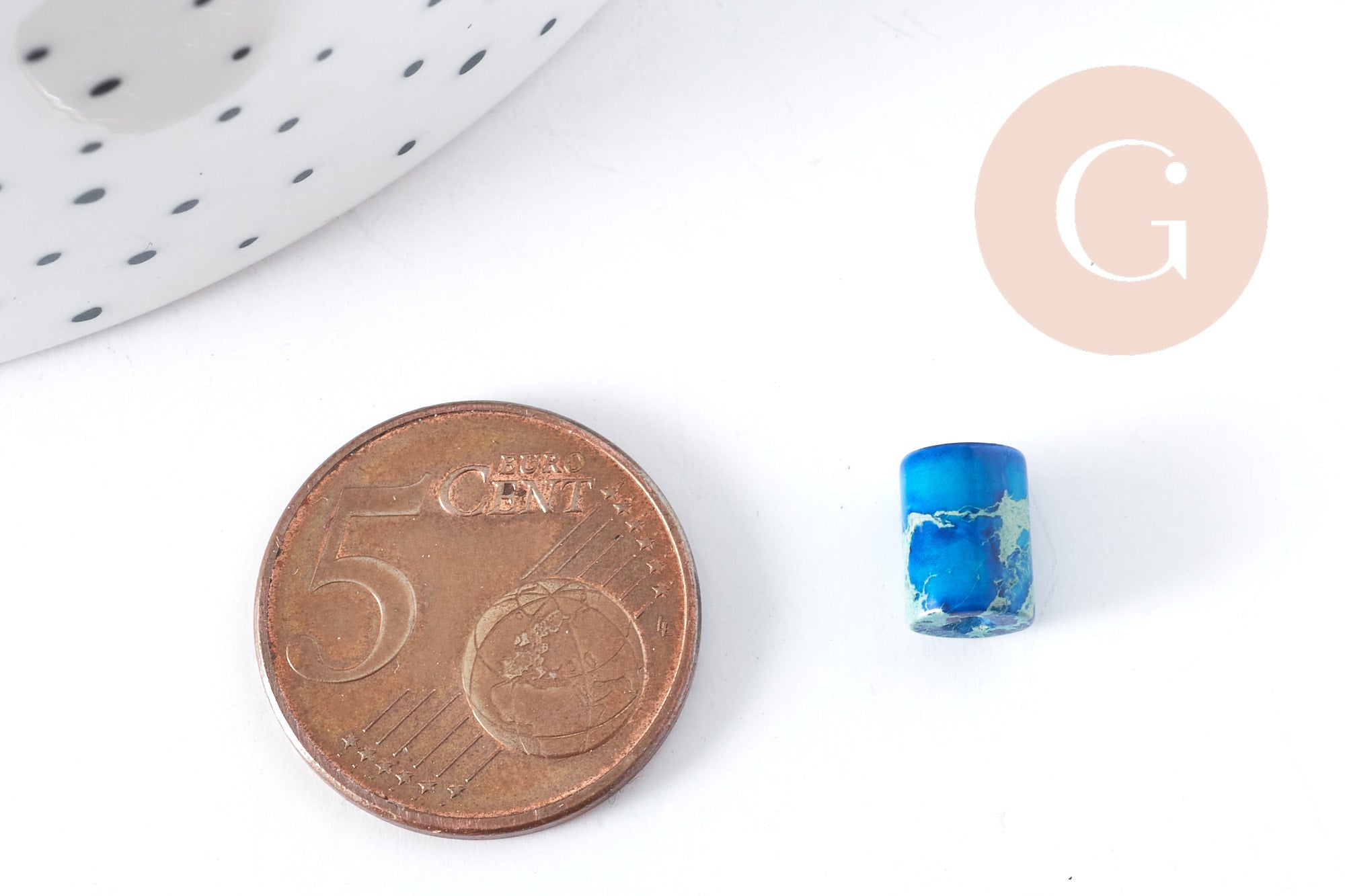 Gingerlily Perles tube jaspe impérial bleu 8x6mm x10