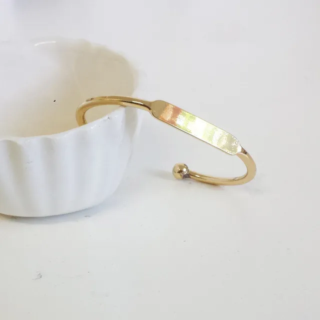 Gingerlily Bracelet jonc réglable G1640 laiton brut 64mm x1